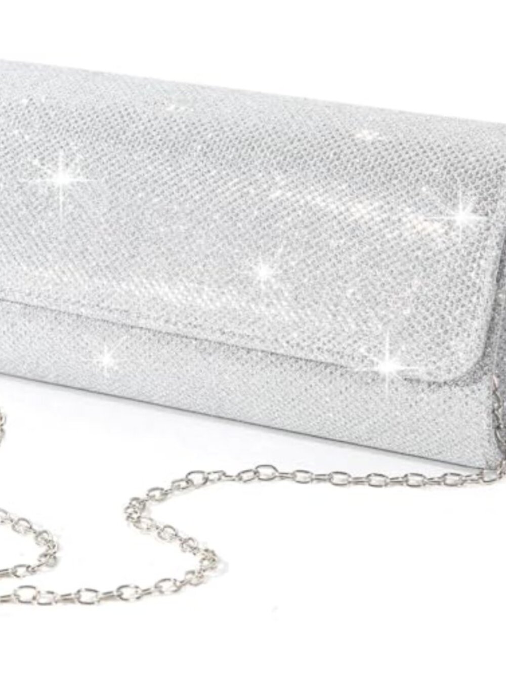 Women's Sparkling Evening Bag Glitter Clutch Purse with Detachable Chain for